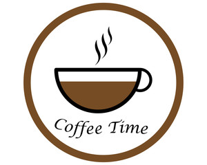 cup of coffee tea and smoke with steam line icon,coffee time