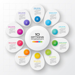Business infographics 10 steps,Abstract design element,Vector illustration.