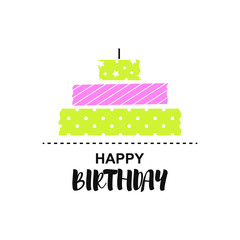 Cute card template Happy birthday