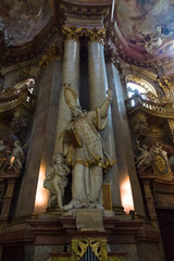 Fototapeta na wymiar Prague. Chech Republic. Interior of the Cathedral of St. Nicholas (Mala Strana)