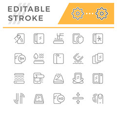 Smartphone protection line outline icon