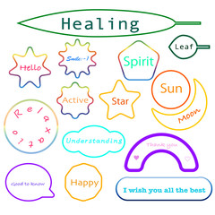 text flame healing pastel color nature