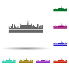 Obraz premium Brussels detailed skyline multi color icon. Simple glyph, flat vector of cities icons for ui and ux, website or mobile application