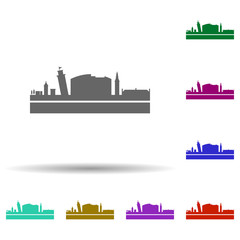 Fototapeta premium Italy detailed skyline multi color icon. Simple glyph, flat vector of cities icons for ui and ux, website or mobile application