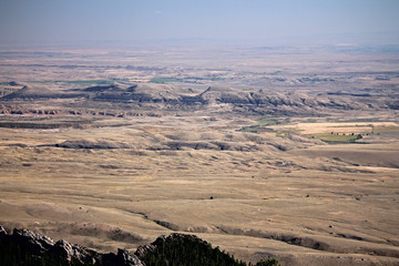 View of the open fields in Wyoming