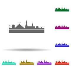 Fototapeta premium Quito detailed skyline multi color icon. Simple glyph, flat vector of cities icons for ui and ux, website or mobile application