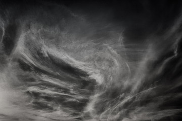 Cirrus Sky Clouds abstract  moody dramatic nature texture duotone
