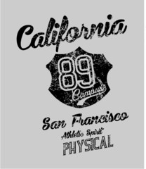 American college style print and embroidery graphic design vector art