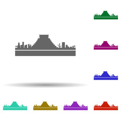 Obraz premium Mexico detailed skyline multi color icon. Simple glyph, flat vector of cities icons for ui and ux, website or mobile application