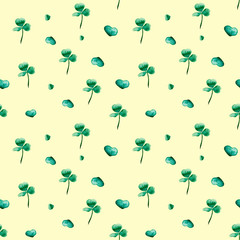 seamless pattern with green clover