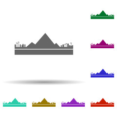 Egypt detailed skyline multi color icon. Simple glyph, flat vector of cities icons for ui and ux, website or mobile application