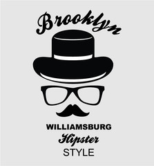 Brooklyn print and embroidery graphic design vector art