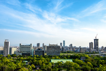 Obraz premium Views of Osaka city from above