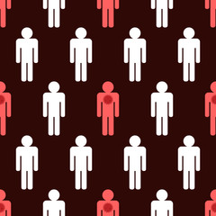 Vector seamless pattern background with people, showing importance of social isolation during coronavirus.
