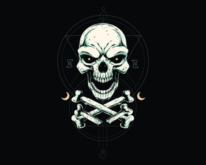 Beautiful illustration the detailed skull
