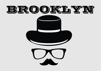 Brooklyn print and embroidery graphic design vector art