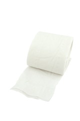 toilet paper roll on white background