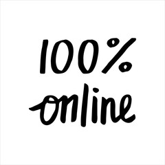 Cute vector hand drawn lettering about coronavirus, online work Stay Home, work in home. Pandemic protection. Quarantine positive doodle icons, home elements. Isolated on white background.