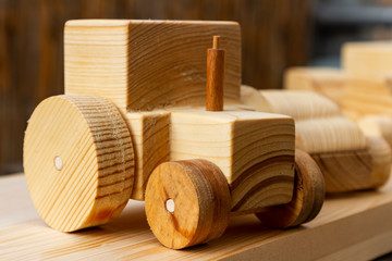 wooden toy tractor