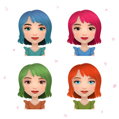 Colorful modern youth hairstyles, crazy hair dyes