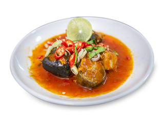 Spicy canned fish with chilies, lemongrass and citrus