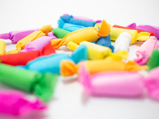 colorful sweet candy on white background