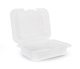 Paper food box on white background.