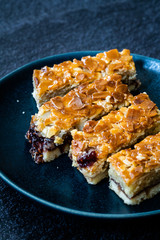 Scandinavian Dessert Swedish Tosca Cake Slices / Toscakaka.