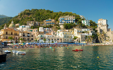Naklejka premium Cetara beach, Amalfi Coast, Italy