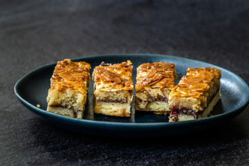 Scandinavian Dessert Swedish Tosca Cake Slices / Toscakaka.