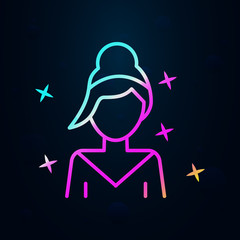 Girl young avatar modern nolan icon. Simple thin line, outline vector of avatar icons for ui and ux, website or mobile application