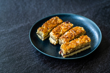 Scandinavian Dessert Swedish Tosca Cake Slices / Toscakaka.