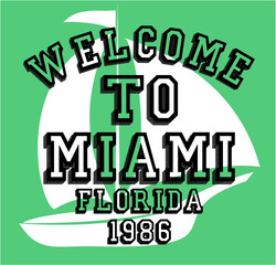 florida miami south beach t shirt print embroidery graphic design vector art