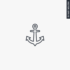 Anchor, linear style sign for mobile concept and web design