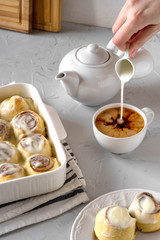 Fresh homemade bakery cinnamon rolls