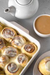 Fresh homemade bakery cinnamon rolls