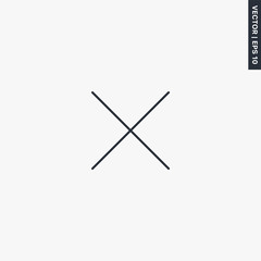 Close, delete, linear style sign for mobile concept and web design