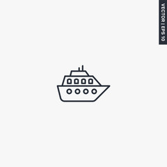 Obraz premium Cruise ship, linear style sign for mobile concept and web design