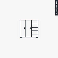 Cupboard, linear style sign for mobile concept and web design