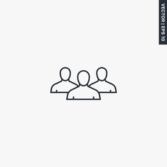 Group, linear style sign for mobile concept and web design