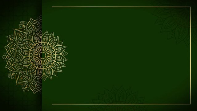 Green gold mandala looping footage