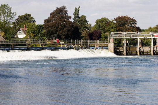 weir on the River Thames at Boulters Lock Maidenhead