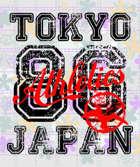 Japan Tokyo print embroidery graphic design vector art