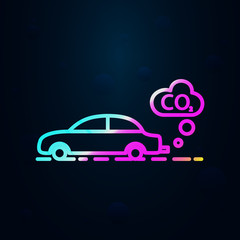 Fototapeta na wymiar Car, co2, smoke clouds nolan icon. Simple thin line, outline vector of car harmful gases icons for ui and ux, website or mobile application
