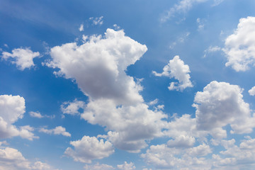 Naklejka na ściany i meble Blue sky background with clouds' natural background.
