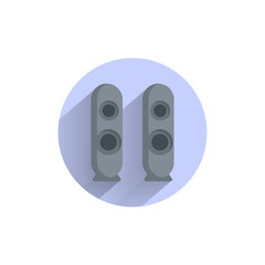 stereo speakers colorful flat icon with shadow. music flat icon