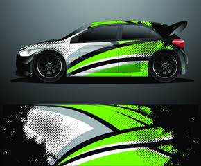 Rally car decal graphic wrap vector, abstract background