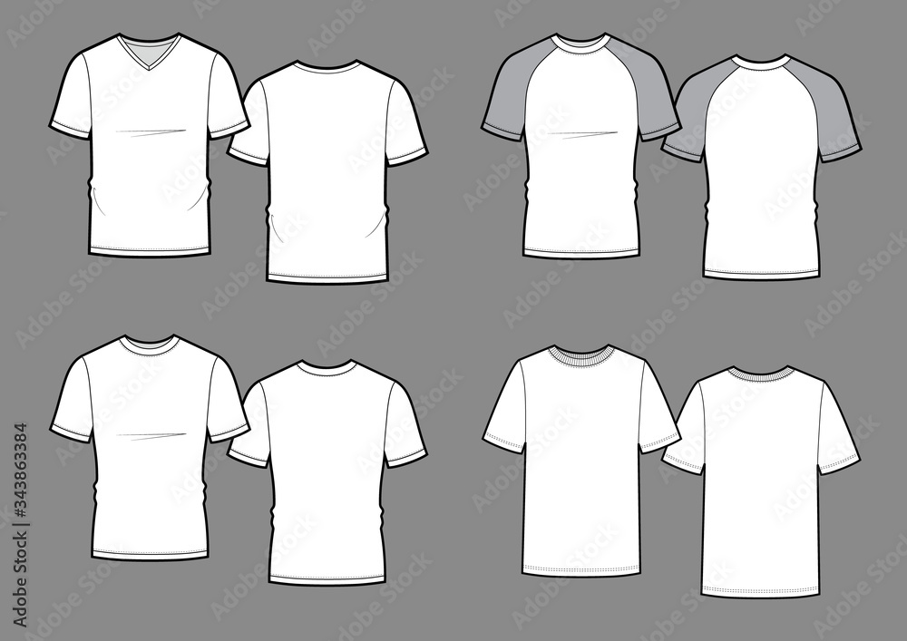 Wall mural vector illustration. set of men's and t-shirts. casual clothes. - Wall murals
