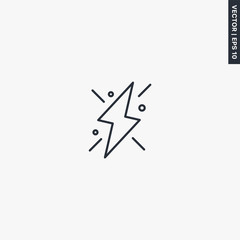 Lightning bolt, linear style sign for mobile concept and web design