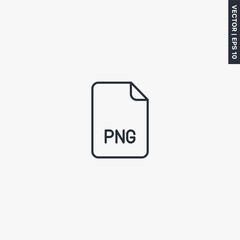 PNG file format, linear style sign for mobile concept and web design